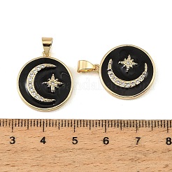 Brass Micro Pave Clear Cubic Zirconia Pendants&nbsp;CU-CBA9175-05G