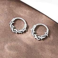 316ステンレススチール軟骨ピアス  フープノーズリング  アンティークシルバー  スパイク  13x13.5x2mm&nbsp;AJEW-C044-16D-AS
