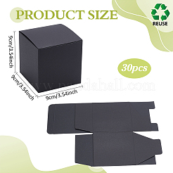クラフト紙収納ギフトボックス  正方形  ブラック  9x9x9cm&nbsp;CON-WH0110-016A