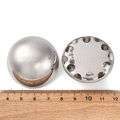 Brass Half Round Stud Earrings&nbsp;EJEW-Z125-01P