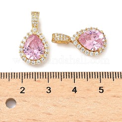 Brass Micro Pave Cubic Zirconia Pendants&nbsp;KK-Z139-09G