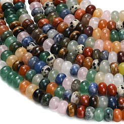 ミックス天然石ビーズ連売り  ロンデル  スムーズ  8~9x5~5.5mm  穴：1mm  約71~73個/連  14.96~15.35''（38~39センチメートル）&nbsp;G-B189-A01-5x8mm