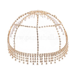 Alloy Rhinestone Mesh Headbands&nbsp;OHAR-WH20007-05G-02