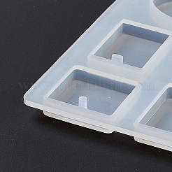 幾何学的な形とパズルのピースのペンダント シリコン型  レジン型  UVレジンDIY用  エポキシ樹脂イヤリングジュエリー作り  ホワイト  114x153x7mm  穴：2mm  2mm  3x2mm  内径：4x2mm&nbsp;DIY-D076-03