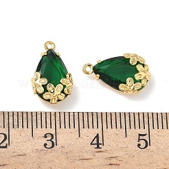 Brass Glass Charms&nbsp;KK-Z136-07G-01