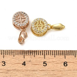 Rack Plating Brass Micro Pave Clear Cubic Zirconia Ice Pick Pinch Bails&nbsp;KK-K340-14