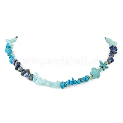 Natural Lapis Lazuli & & Synthetic Turquoise & Natural White Jade Necklaces&nbsp;NJEW-JN06630