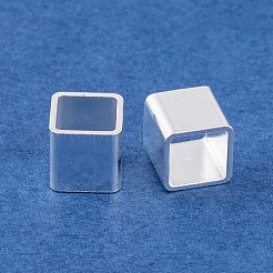 304ステンレススチールヨーロピアンビーズ  大穴ビーズ  キューブ  銀  6x6x6mm  穴：5x5mm&nbsp;FIND-Q103-05B-S