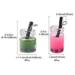 12Pcs 2 Styles Glass Bottle Pendants&nbsp;CRES-YW0001-15