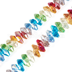 2 Strands Electroplate Transparent Glass Beads Strands&nbsp;EGLA-TA0013-77