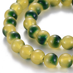 Spray Painted Glass Beads Strands&nbsp;LS-GGLA-S058-001E-07