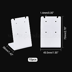 アクリルイヤリングスタンドディスプレイ10個  L字型  長方形  ホワイト  3.6x4.95x7cm&nbsp;EDIS-PH0001-16