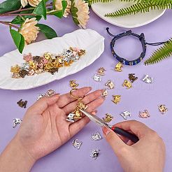 70個の合金目盛りキャップペンダント  70個の鉄製オープン丸カン付き  ミックスカラー  17x15x3mm  穴：1.4mm&nbsp;FIND-SZ0002-24