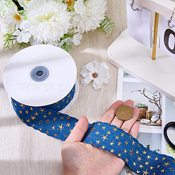 1 Roll Star Bronzing Denim Polyester Ribbon&nbsp;OCOR-CY0002-86A