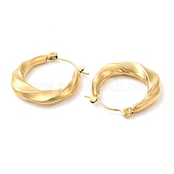 イオンプレーティング（IP）304ステンレススチールフープピアス（女性用）  ゴールドカラー  22.5x22x4mm&nbsp;STAS-D084-22G
