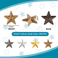 400Pcs 4 Colors Brass Cabochons&nbsp;KK-PH0010-76