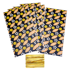 OPPプラスチックプリントキャンディ保存袋  チョコレート用  キャンディ  クッキーギフト包装  長方形  ラグビー  27.6x12.5x0.02cm&nbsp;ABAG-TAC0035-04C