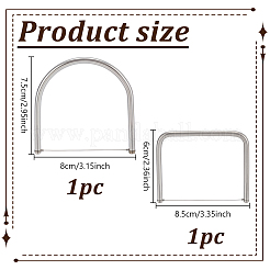 2個 2スタイル ステンレススチール クレイワイヤーカッター  DIY粘土工芸品作りに  ステンレス鋼色  6~7.5x8~8.5cm  1個/スタイル&nbsp;AJEW-GA0008-79