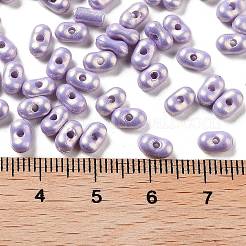 スプレー塗装された不透明なアクリルビーズ  ピーナッツ  プラム  6.5x4x3mm  穴：1.2mm  約10000個/500g&nbsp;MACR-K359-12C