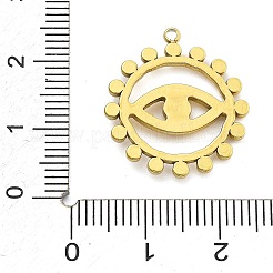 イオンプレーティング（IP）304ステンレススチールラインストーンペンダント  目  18KGP本金メッキ  22x20x2.5mm  穴：1.4mm&nbsp;STAS-U034-03G