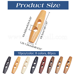 80Pcs 8 Colors Natural Wood Buttons&nbsp;FIND-NB0005-03D