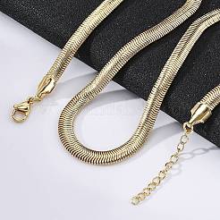Rack Plating Brass Herringbone Chains Necklace for Men Women&nbsp;NJEW-M193-01G