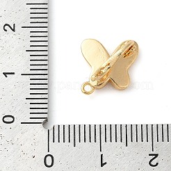 真鍮製、天然貝の折り返し留め具付き  カドミウムフリー＆ニッケルフリー＆鉛フリー  蝶  18KGP本金メッキ  15x12.5x8.5mm  穴：1.2mm&nbsp;LS-KK-G505-27G