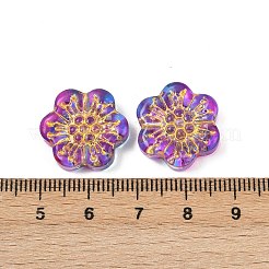 Baking Paint and Golden Metal Enlaced Glass Beads&nbsp;DGLA-T004-09F
