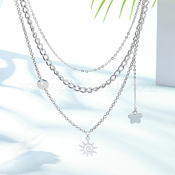 20Pcs 2 Colors 201 Stainless Steel Pendants&nbsp;STAS-UN0051-30
