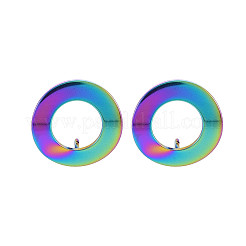 Rainbow Color 304 Stainless Steel Stud Earring Findings&nbsp;LS-STAS-N098-018