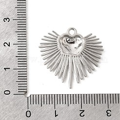 合金ペンダント  ハート型チャーム  プラチナ  24x25x3mm  穴：1.8mm&nbsp;FIND-B060-06P