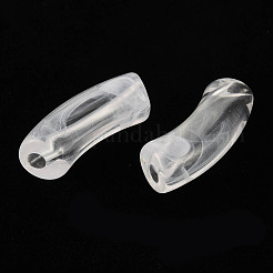 アクリルビーズ  天然石風  カーブチューブ  ホワイト  34.5x13x11mm  穴：3.5mm&nbsp;X-SACR-S678-001