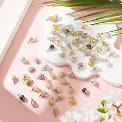 100Pcs Mixed Styles Glass Pendants&nbsp;PALLOY-TADJ00008