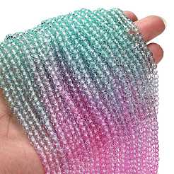 Transparent Painted Glass Beads Strands&nbsp;X1-DGLA-A034-T4mm-A10