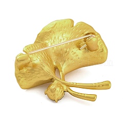Alloy Crystal Rhinestone & Plastic Pearl Ginkgo Leaf Brooch for Women&nbsp;LS-JEWB-M045-07G