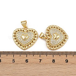 Brass Micro Pave Clear Cubic Zirconia Pendants&nbsp;ZIRC-I367-13G-06