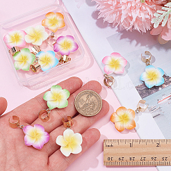 12Pcs 6 Colors Flower Resin Stethoscope Pendant Decorations&nbsp;HJEW-SP0001-55