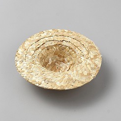 人形の麦わら帽子  ミニ手編み帽子  DIYの工芸品のジュエリーアクセサリークラフト装飾  小麦  155x39mm&nbsp;DIY-WH0504-827B