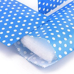 クラフト紙袋  ハンドルなし  保存袋  白の水玉模様  結婚披露宴の誕生日プレゼントバッグ  ブルー  15x8.3x0.02cm&nbsp;CARB-I001-04J