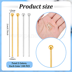 200Pcs 2 Colors Brass Ball Head Pins&nbsp;KK-PH0015-36