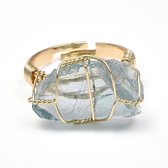 Nuggets Shape Natural Quartz Adjustable Finger Rings&nbsp;RJEW-E166-05