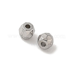 304ステンレススチールビーズ  ファセットラウンドビーズ  ステンレス鋼色  2x2mm  穴：0.7mm&nbsp;STAS-G367-01P-02