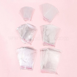 300個 6種類のスタイルのOPPセロハントップ粘着バッグ  長方形  透明  9~17x5~10cm  50個/スタイル&nbsp;OPC-FS0001-04