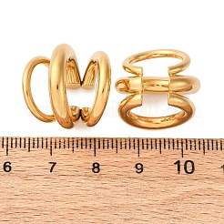 トリプルCシェイプ304ステンレススチールカフイヤリング  女性用ノンピアスイヤリング  18KGP本金メッキ  19.5x20mm&nbsp;EJEW-A131-04D-G