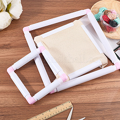 3 stes 3スタイルプラスチッククロスステッチ刺繍枠  裁縫用具アクセサリー  正方形  パールピンク  160~287x160~287x23~23.5mm  内径：114.5~245x114.5~345 M&nbsp;DIY-CP0012-44B