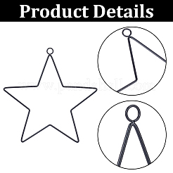 Iron Star Ring for DIY Woven Net/Web with Feather&nbsp;IFIN-GF0001-68EB