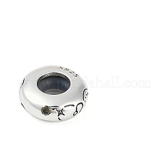 スターリングシルバーのカラフルなキュービックジルコニアのヨーロッパビーズ925個  ロンデルビーズ  レオ  9.5x3.5mm  穴：4.5mm&nbsp;STER-R005-01AS-05