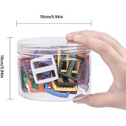 プラスチックバックル  長方形  ミックスカラー  33x31.5x7mm  穴：9x25.5mm  6個/カラー  66個/箱&nbsp;KY-NB0001-03
