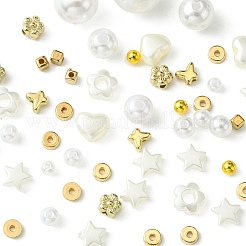 DIY ラウンドジュエリー作りキット  CCBビーズとABSプラスチック模造真珠ビーズを含む  ミックスカラー  4mm  140pc&nbsp;DIY-FS0006-18