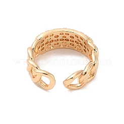 Brass Micro Pave Cubic Zirconia Open Cuff Rings&nbsp;RJEW-R146-03KCG